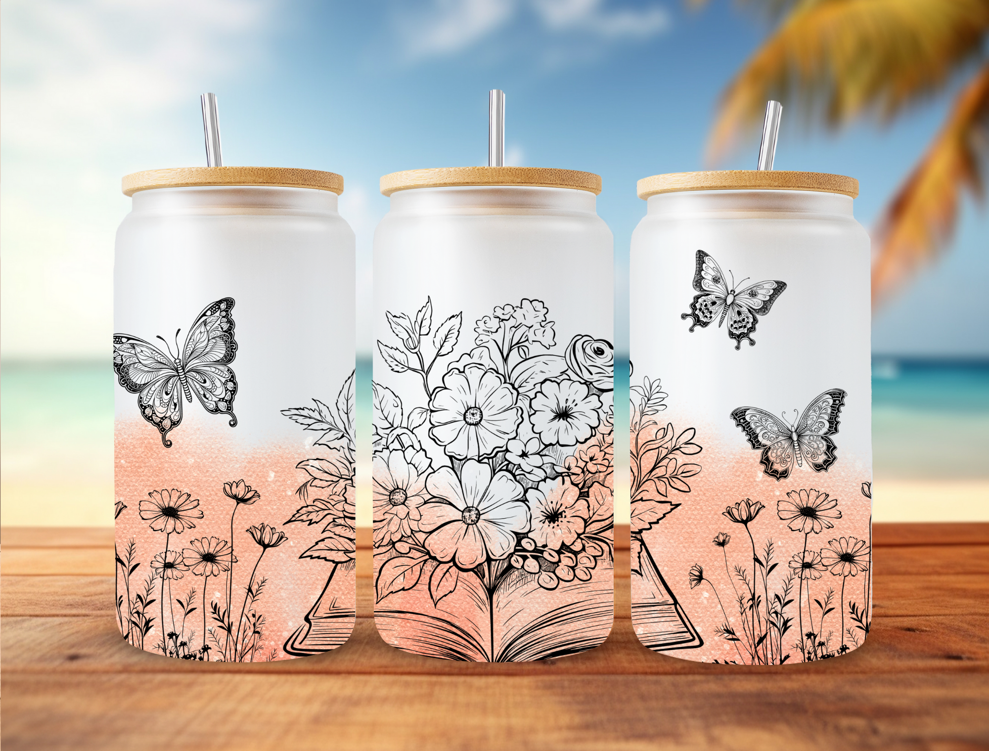 UV DTF Cup Wrap, 9Sheets Butterfly and Boho Rub on Transfers for Crafting UV DTF for 16oz Libbey Glass Cups UV DTF Cup Wrap Transfer Cup Stickers