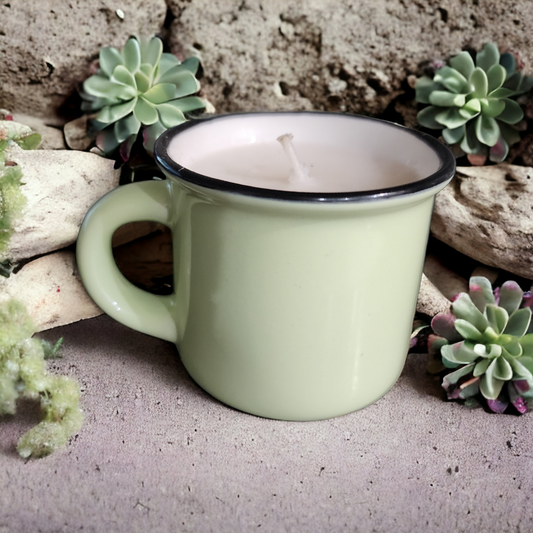 Cactus + Sea Salt Scented Mini Espresso Mug Candle