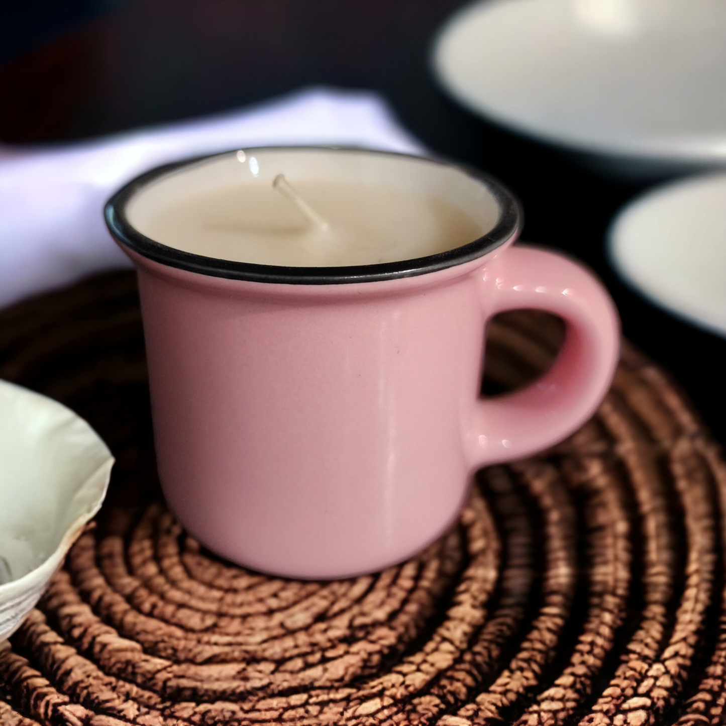 Strawberries + Cream Scented Mini Espresso Mug Candle