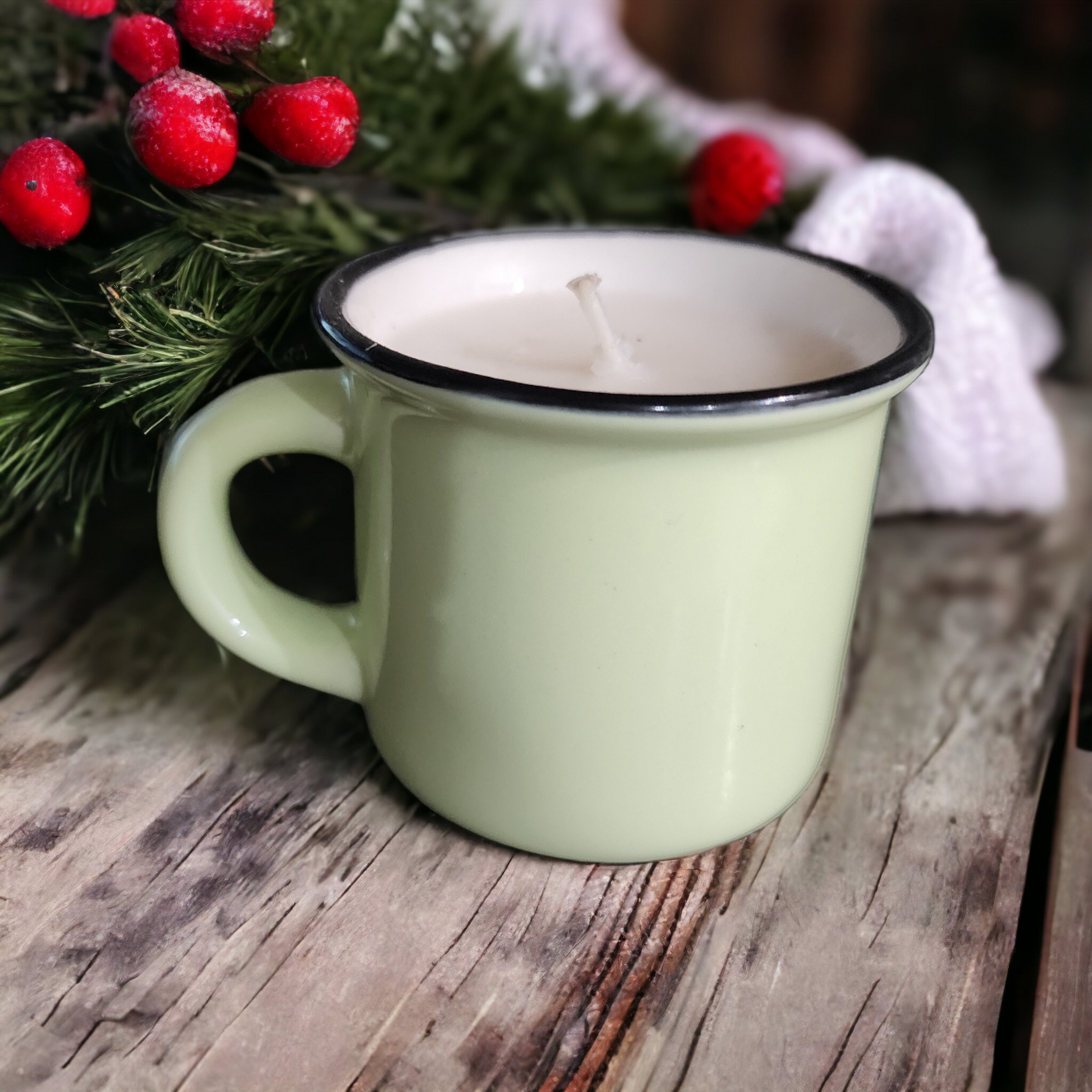 Winter Berries Scented Mini Espresso Mug Candle