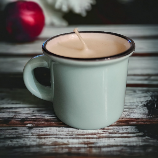 Frosted Sugar Plum Scented Mini Espresso Mug Candle