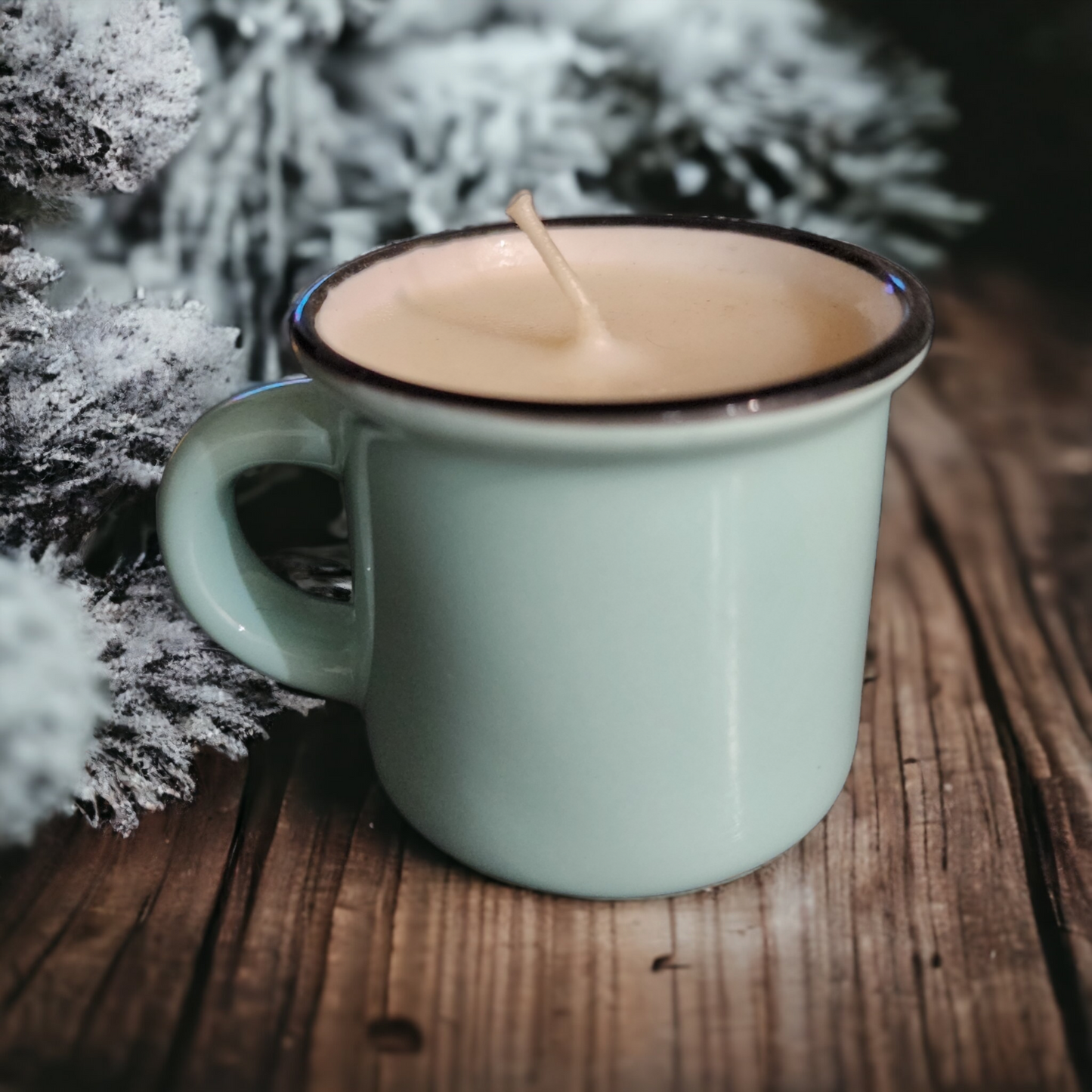 Frosted Sugar Plum Scented Mini Espresso Mug Candle